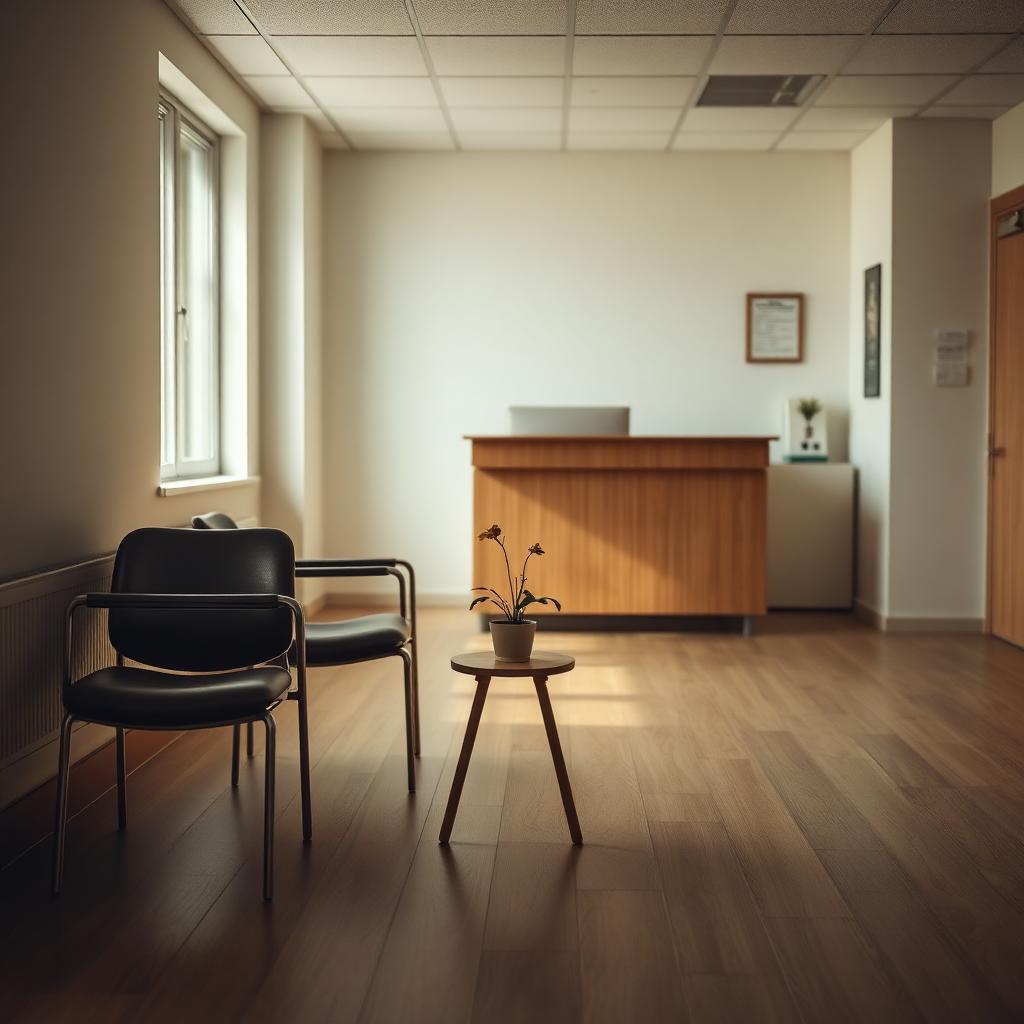 Sala de espera vazia em uma clínica